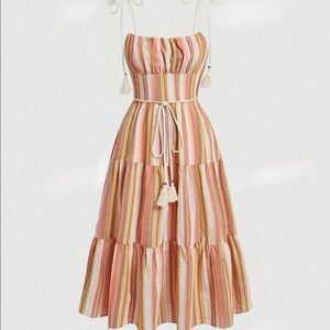 Boho Multicolor Striped Dress